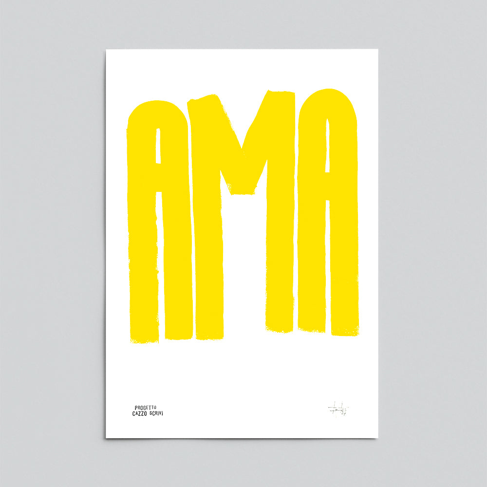 Poster Ama in Giallo Handmade by Teti